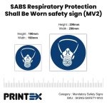 SABS Respiratory Protection Shall Be Worn safety sign (MV2)