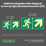 SABS Running Man with Diagonal arrow up right photoluminescent (E11) (2)