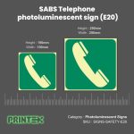SABS Telephone photoluminescent sign (E20) (3)