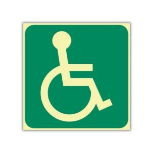 SABS Wheelchair accessible photo luminescent safety sign. (E25)