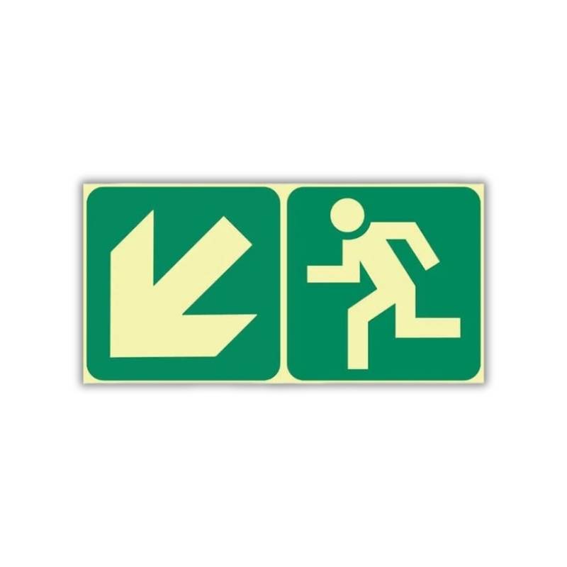 SABS diagonal down Left and running man photoluminescent (E14) SABS diagonal down Left and running man photoluminescent (E14)