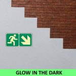 SABS running man right & diagonal arrow down right photoluminescent (E13)