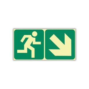 SABS running man right & diagonal arrow down right photoluminescent (E13)