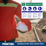 SPILL KIT INSTRUCTIONS SAFETY SIGN (SPK01)