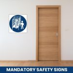 Safety Cage Shall Be Used Safety Sign (MV16)