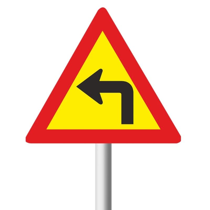 Sharp Curve (Left) Temporary road sign (TW205) Sharp Curve (Left) Temporary road sign (TW205)