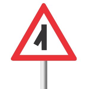 Sharp Junction (Left) Road Sign (W112)