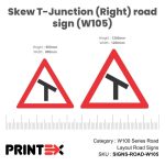 Skew T-Junction (Right) Road Sign (W105)