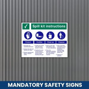 Spill Kit Instructions safety sign (SPK01)