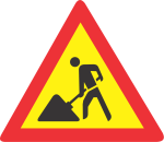 ROADWORKS AHEAD ROAD SIGN (TW336)