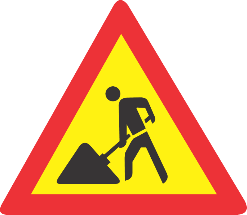 ROADWORKS AHEAD ROAD SIGN (TW336)