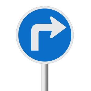 Turn Right only road sign (R109)