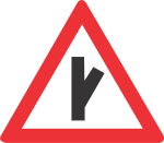 SHARP JUNCTION (HALF-RIGHT) ROAD SIGN (W113)