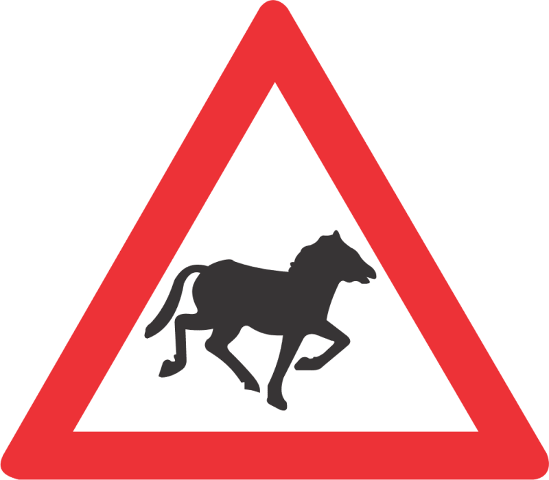 DOMESTIC ANIMALS (HORSES) ROAD SIGN (W311)