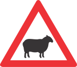 SABS DOMESTIC ANIMALS (SHEEP) ROAD SIGN (W312)
