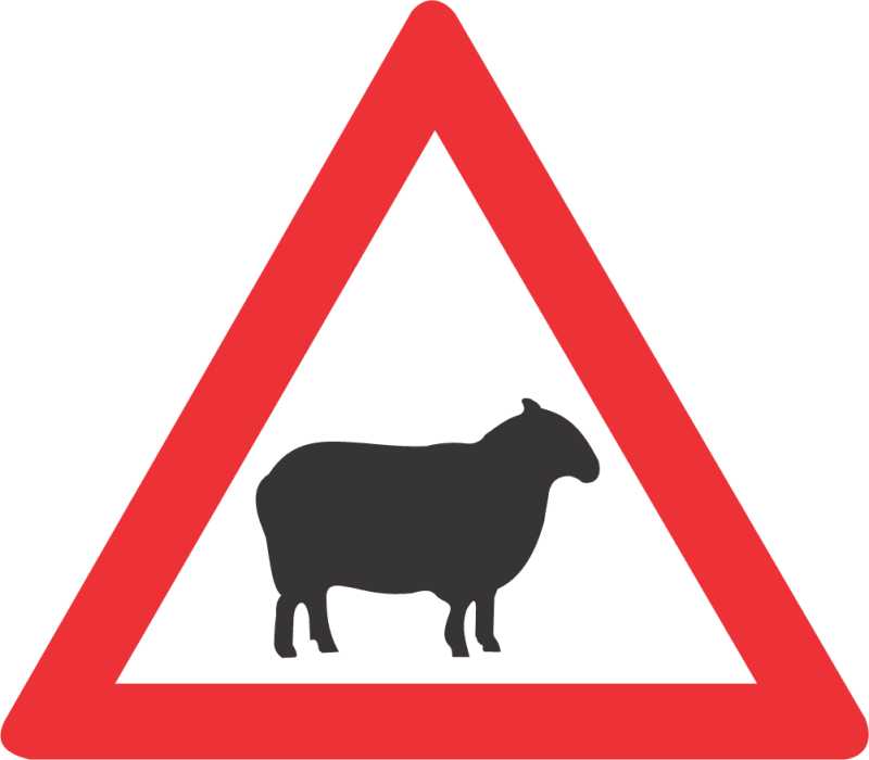 SABS DOMESTIC ANIMALS (SHEEP) ROAD SIGN (W312)