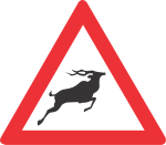 WILD ANIMALS AHEAD ROAD SIGN (W313)