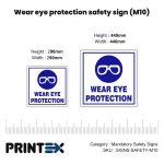 Wear eye protection safety sign (M10)