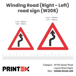 Winding Road (Right - Left) Road Sign (W208)