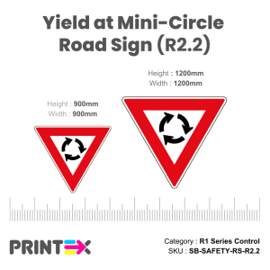 Yield at Mini-Circle Road Sign Specifications