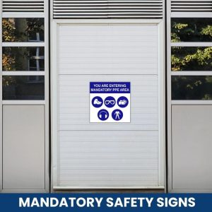 You are entering mandatory PPE area safety sign (M098)