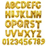 Gold Letters & Numbers Balloons