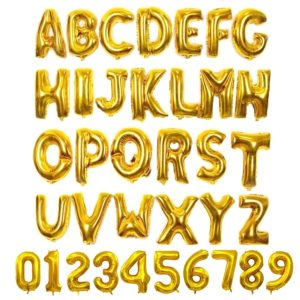 Gold Letters & Numbers Balloons