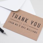 Thank you card black ink on kraft