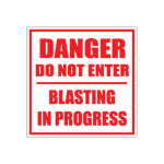 Danger Blasting Sign