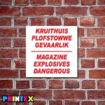 Explosive Magazine Business Sign