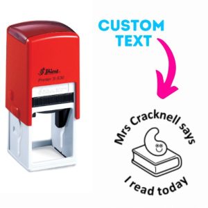 Shiny Teacher Stamps 32x32mm - Book Worm