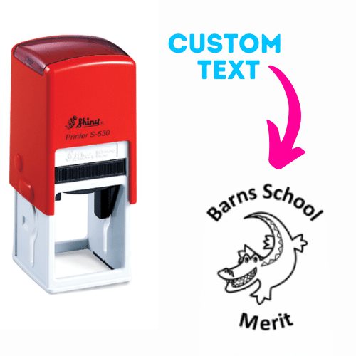 Shiny Teacher Stamps 32x32mm Crocodile FREE Design