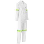 Safety Polycotton Boiler Suit - Reflective Arms Legs & Back - Yellow Tape- Royal Blue
