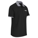 Mens Caliber Golf Shirt- Black Grey