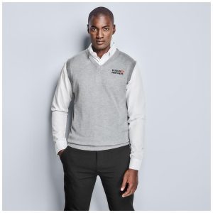 Mens Sleeveless Peru V-Neck Jersey- Black