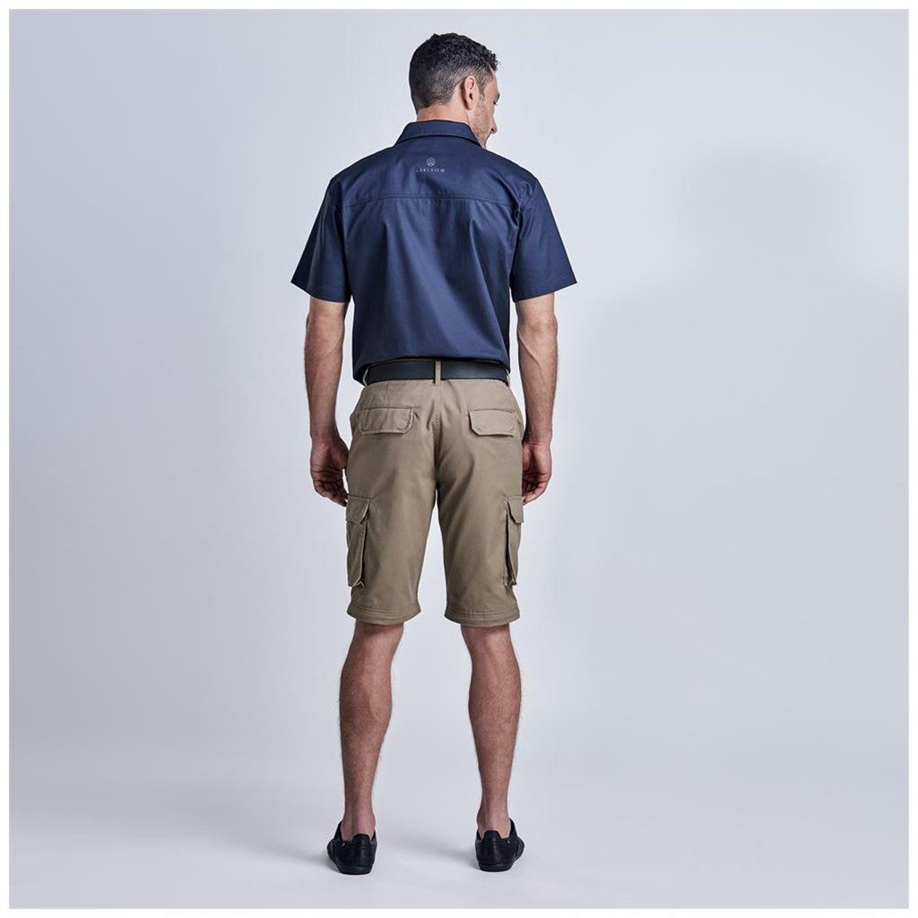 Mens Cargo Zip Off Pants  - Brown- Brown