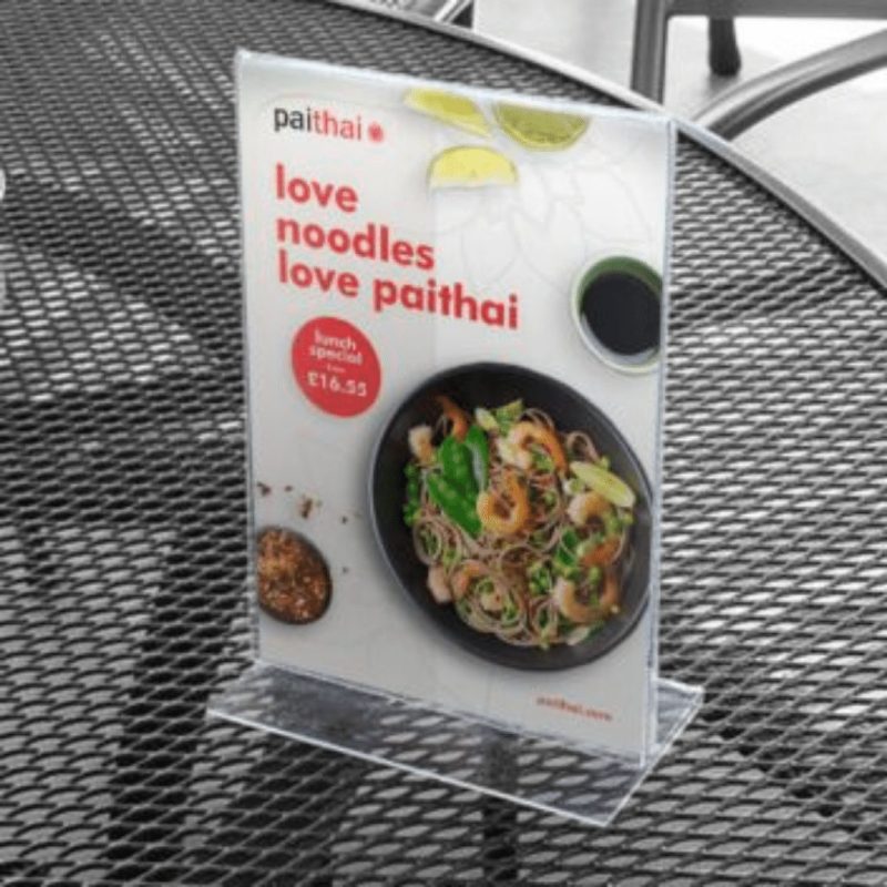 Double Sided Acrylic Clear Brochure & Menu Holder