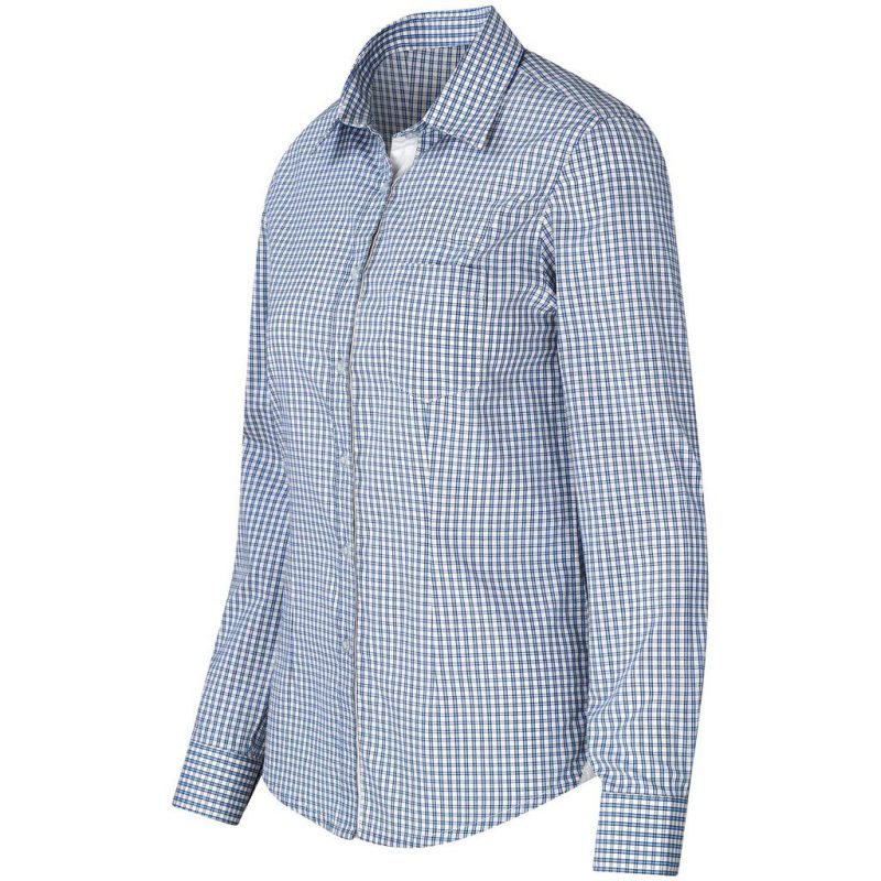 Ladies Long Sleeve Kenton Shirt - Light Blue- Light Blue
