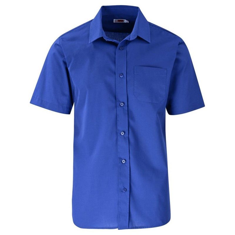 Mens Short Sleeve Kensington Shirt - Royal Blue- Royal Blue