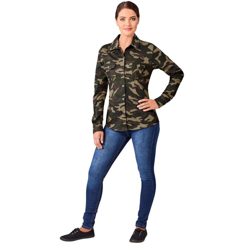 Ladies Long Sleeve Wildstone Shirt - Camouflage- Camo
