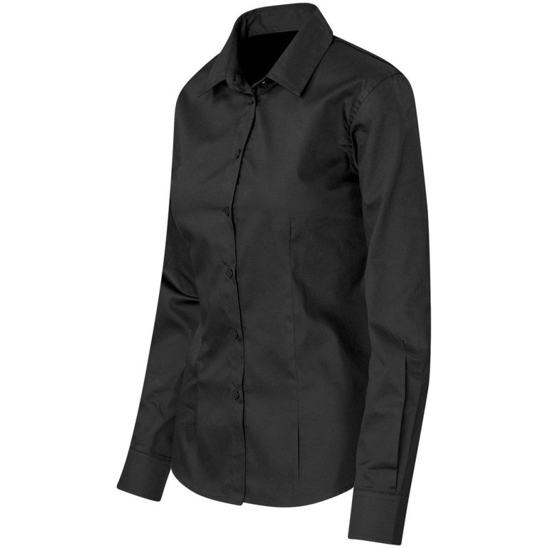 Ladies Long Sleeve Milano Shirt- Black