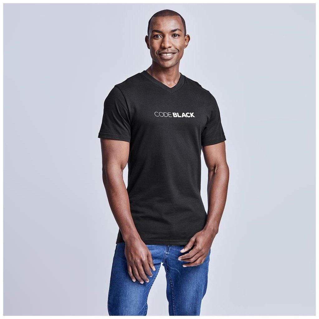 Mens Super Club 165 V-Neck T-Shirt- Black
