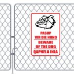 Beware of Dog Afr_Eng Business Sign