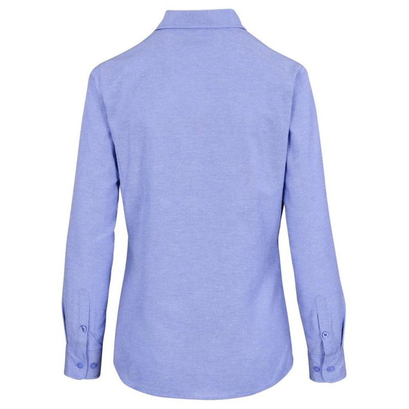 Ladies Long Sleeve Oxford Shirt- Dark Grey