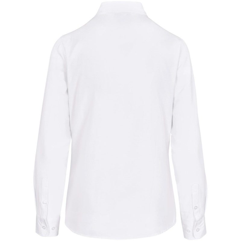 Ladies Long Sleeve Oxford Shirt- Dark Grey