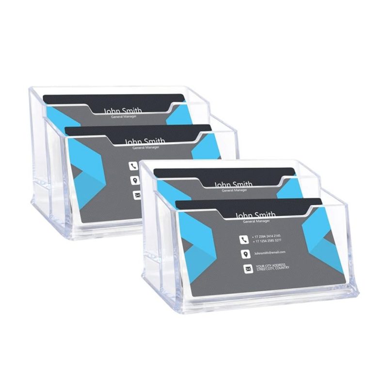 Clear Acrylic Double Business Card Holder