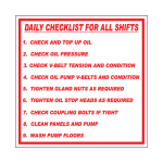 Daily Checklists For Shifts Sign