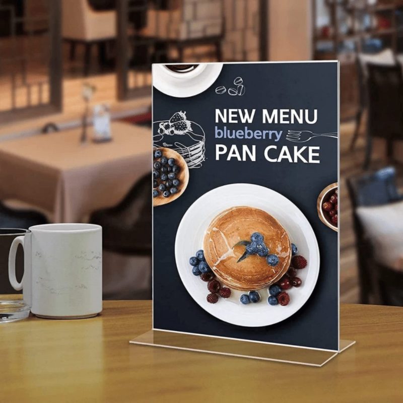 Double Sided Acrylic Clear Brochure & Menu Holder