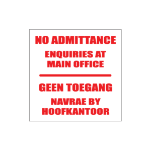 Enquiries At Main office Sign