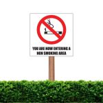 Entering Non Smoking Area Business Sign